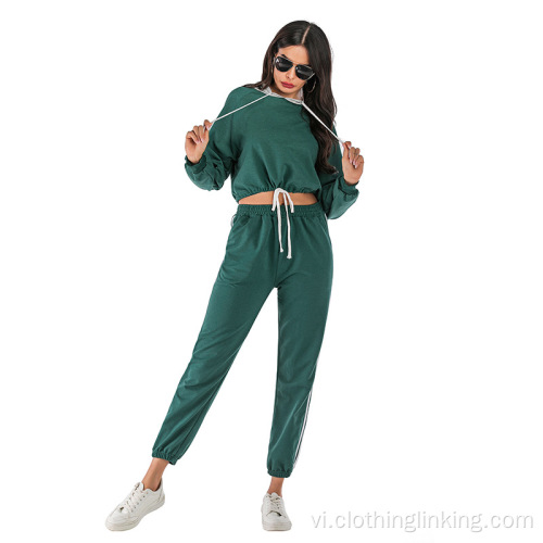 Áo thể thao hai mảnh giản dị áo hoodie và LongPants